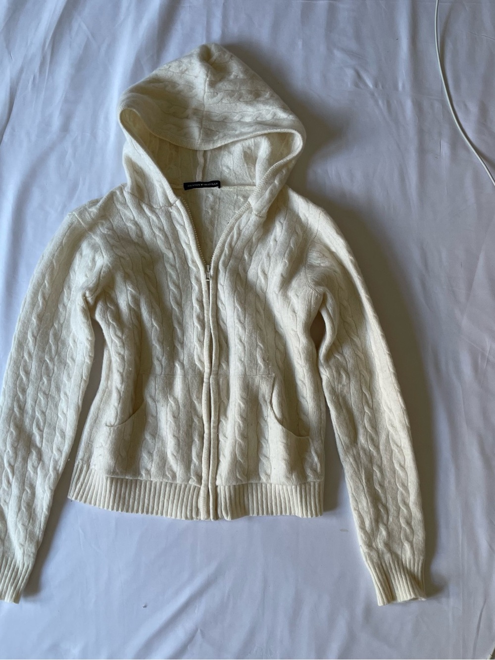 Brandy Melville Cream Cable Hoodie